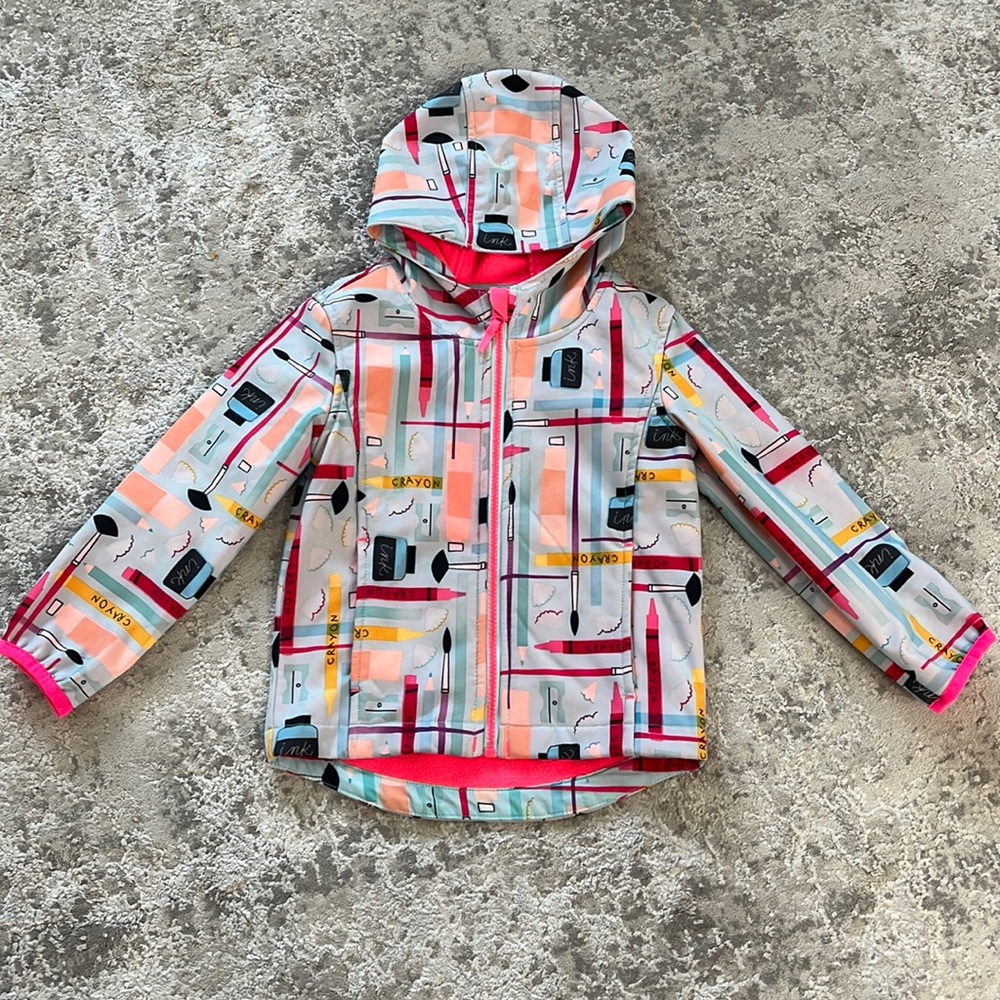 Cat and Jack Girls School Supplies Rain Jacket
